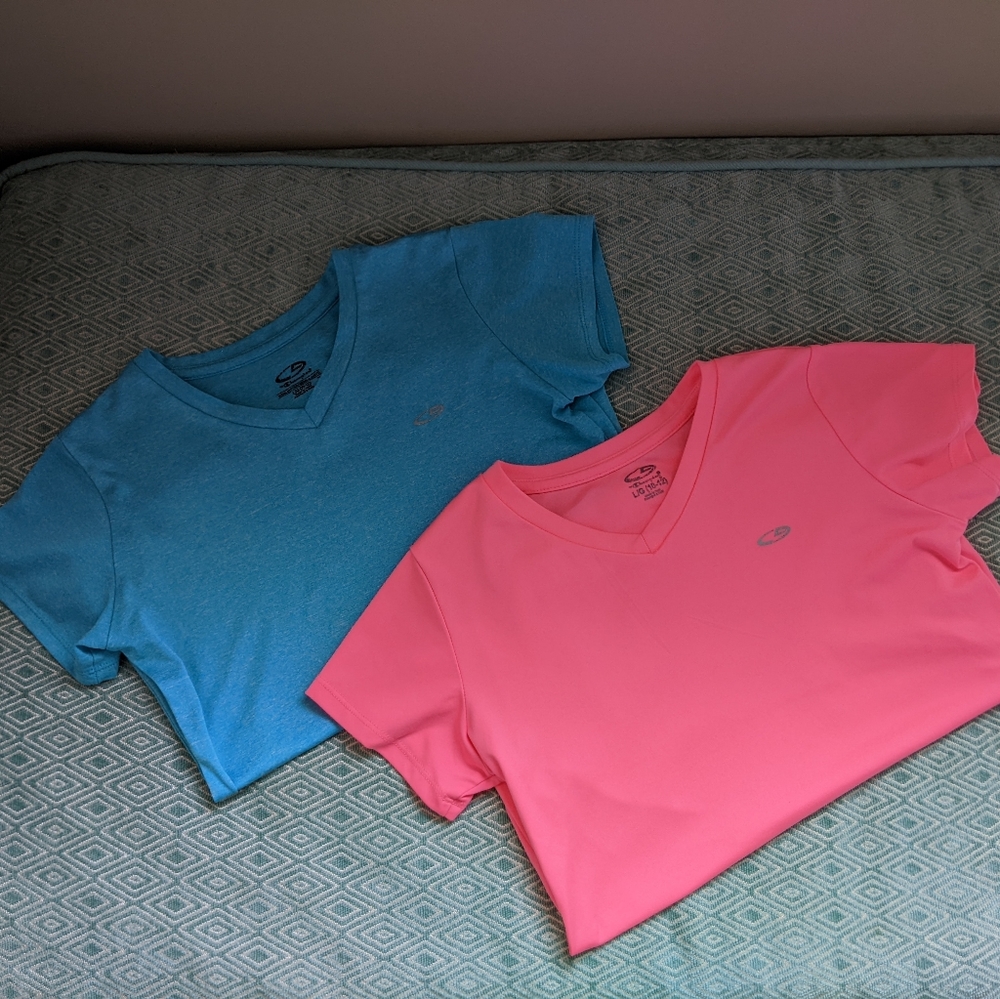 2 Champion Girls Athletic Shirts